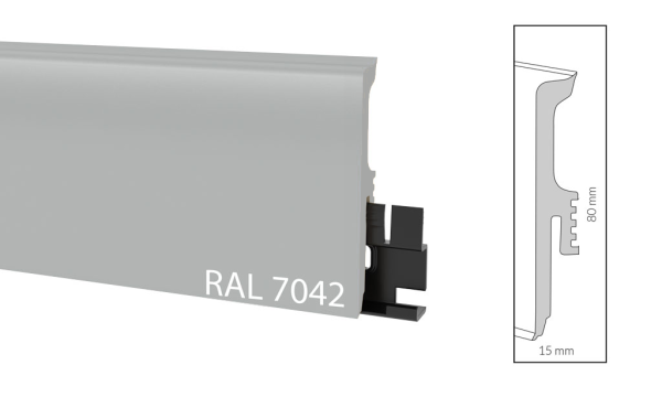Плинтус гибкий Arbiton VIGO 80 DARK GRAY RAL7042 15Х80Х2200 мм